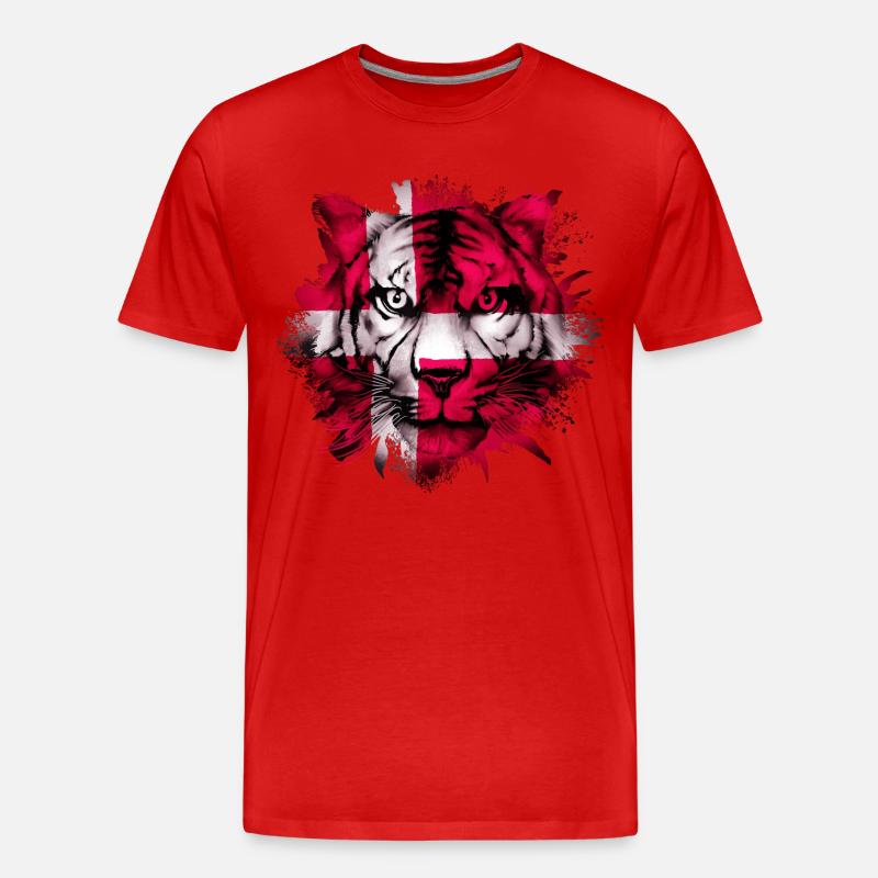 Dänemark - Männer Premium Bio T-Shirt - Rot