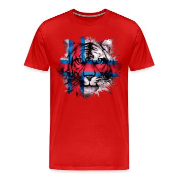 Faroe Islands - Men's Premium Organic T-Shirt - red - Front - Damien (186cm)