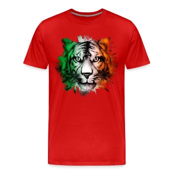 Irland - Männer Premium Bio T-Shirt - Rot - Vorne - Damien (186cm)