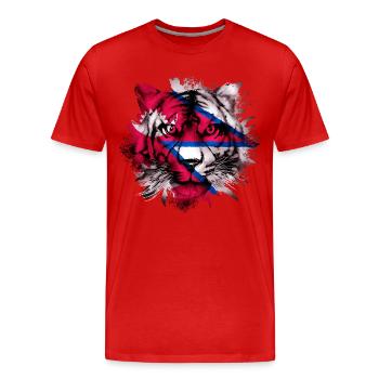 Népal - T-shirt bio Premium Homme - rouge - Devant - Damien (186cm)