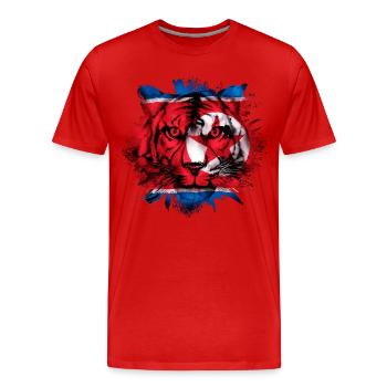 North Korea - Men's Premium Organic T-Shirt - red - Front - Damien (186cm)