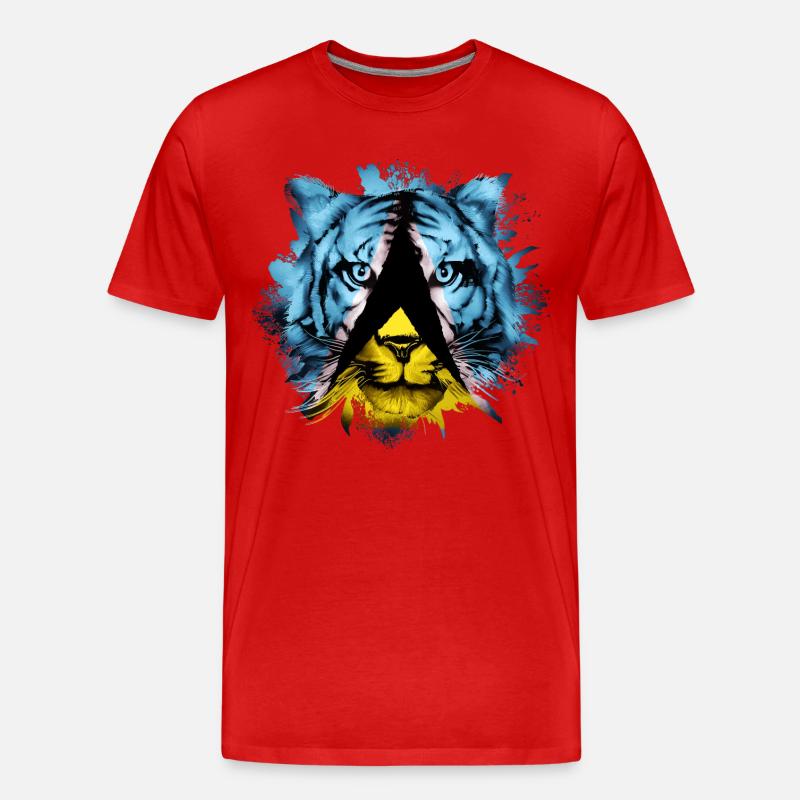 St. Lucia - Männer Premium Bio T-Shirt - Rot