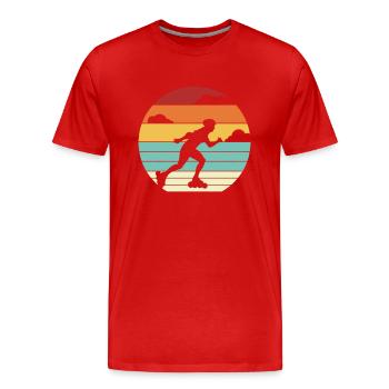 Skater Inline Retro Skating Rollschuhlaufen - Männer Premium Bio T-Shirt - Rot - Vorne - Damien (186cm)