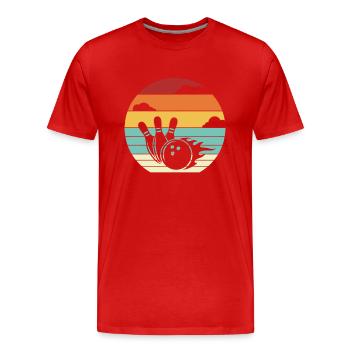 Bowling Team Retro Ninepins Bowler Vintage Cool - Men's Premium Organic T-Shirt - red - Front - Damien (186cm)