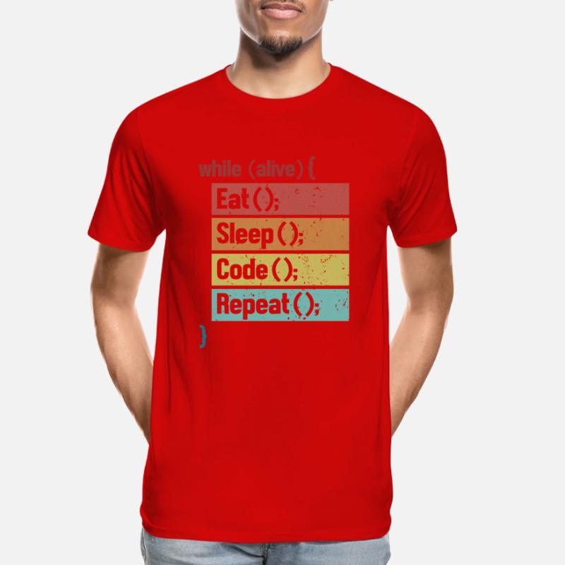 Eat Sleep Code Repeat Softwareingenieur Coder Männer Premium Bio T-Shirt