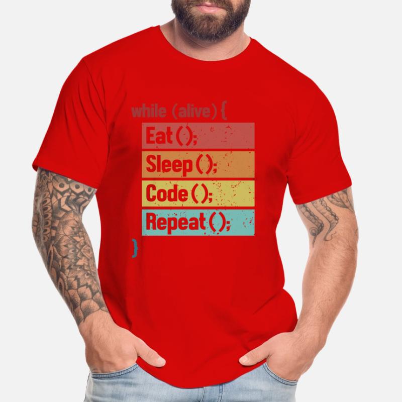 Eat Sleep Code Repeat Softwareingenieur Coder Männer Premium Bio T-Shirt
