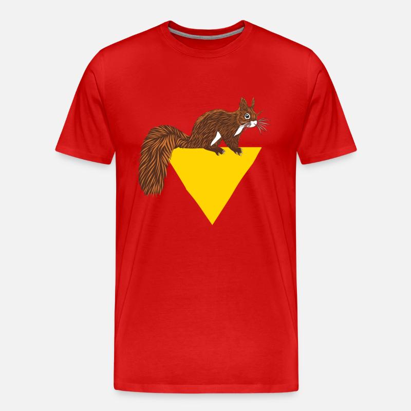 Squirrel Fuchshörnchen Grauhörnchen Eichhörnchen - Männer Premium Bio T-Shirt - Rot