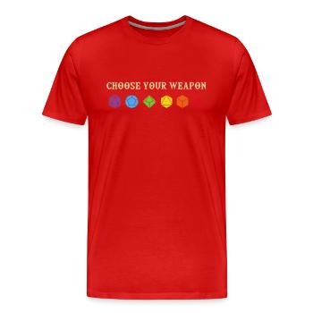 Chose Your Weapon Tabletop PnP RPG Jeu de rôle - T-shirt bio Premium Homme - rouge - Devant - Damien (186cm)