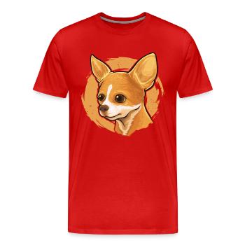 Vierbeiner Wauwau Rüde Hundebesitzer Chihuahua - Männer Premium Bio T-Shirt - Rot - Vorne - Damien (186cm)