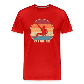 Retro Climbing Bouldering Indoor Speed Sport Free - Men's Premium Organic T-Shirt - red - Front - Damien (186cm)