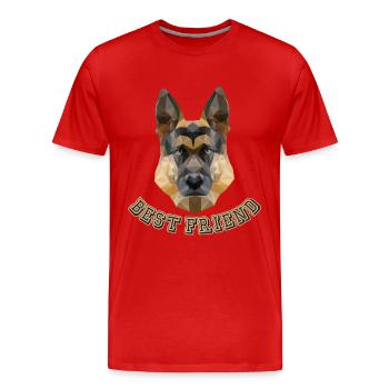 Best Friend Vierbeiner Wauwau Hund Deutscher - Männer Premium Bio T-Shirt - Rot - Vorne - Damien (186cm)