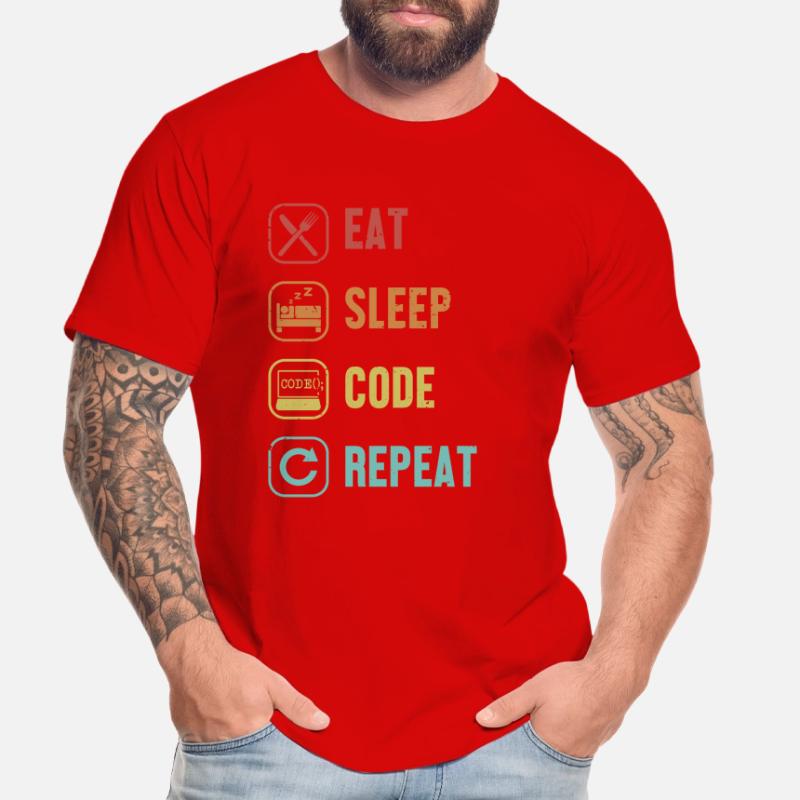 Eat Sleep Code Repeat Software Engineer Coder T-shirt bio Premium Homme