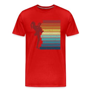 Bouldern Sportklettern Speedklettern Kraxler - Männer Premium Bio T-Shirt - Rot - Vorne - Damien (186cm)