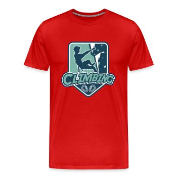 Climbing Logo Sport Free Alpine Outdoor Speed - Men's Premium Organic T-Shirt - red - Front - Damien (186cm)