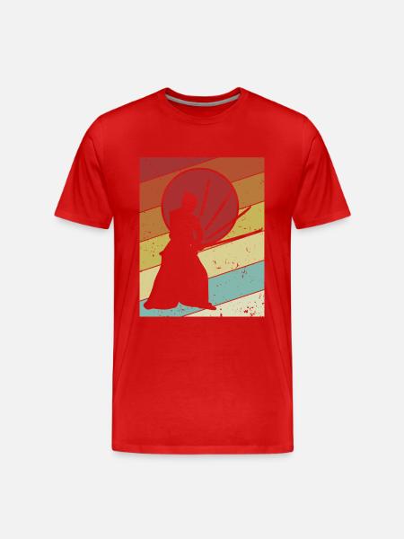 Kata Kenjusu Katana Samurai Kendo - Men's Premium Organic T-Shirt - red