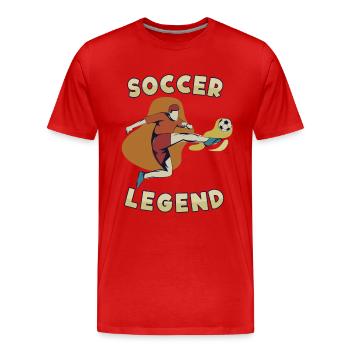 Soccer Legend Futbol Fußball Goal Keeper Trainer - Men's Premium Organic T-Shirt - red - Front - Damien (186cm)