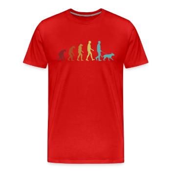 Dog Evolution Vierbeiner Wauwau Rüde - Männer Premium Bio T-Shirt - Rot - Vorne - Damien (186cm)
