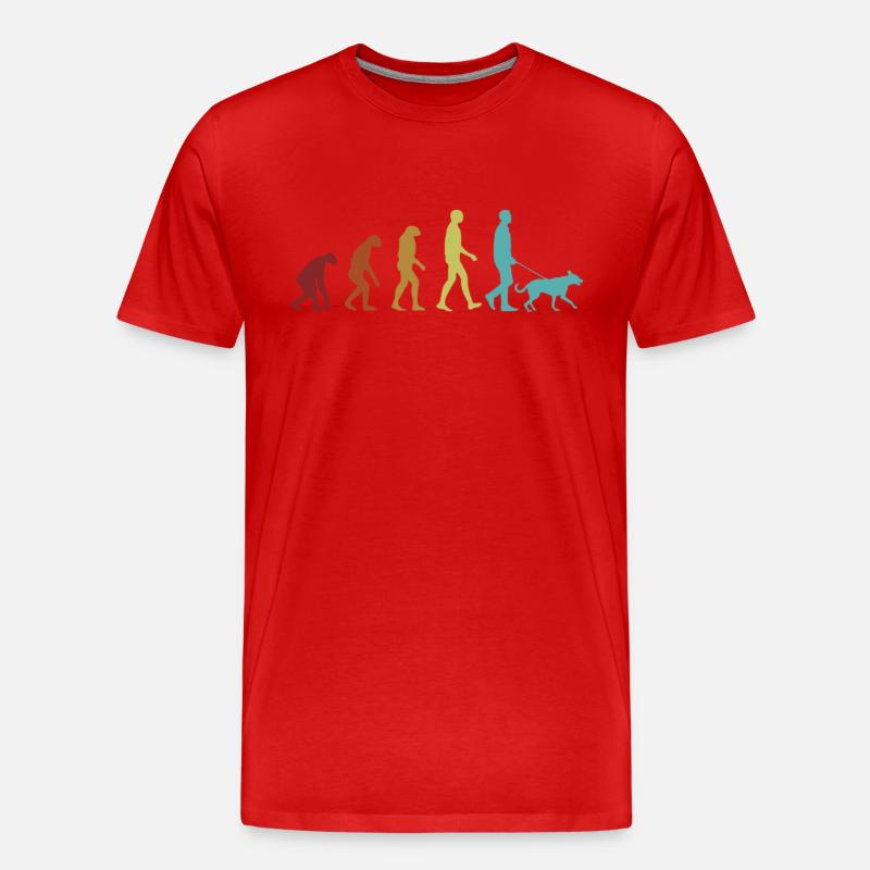 Dog Evolution Vierbeiner Wauwau Rüde - Männer Premium Bio T-Shirt - Rot