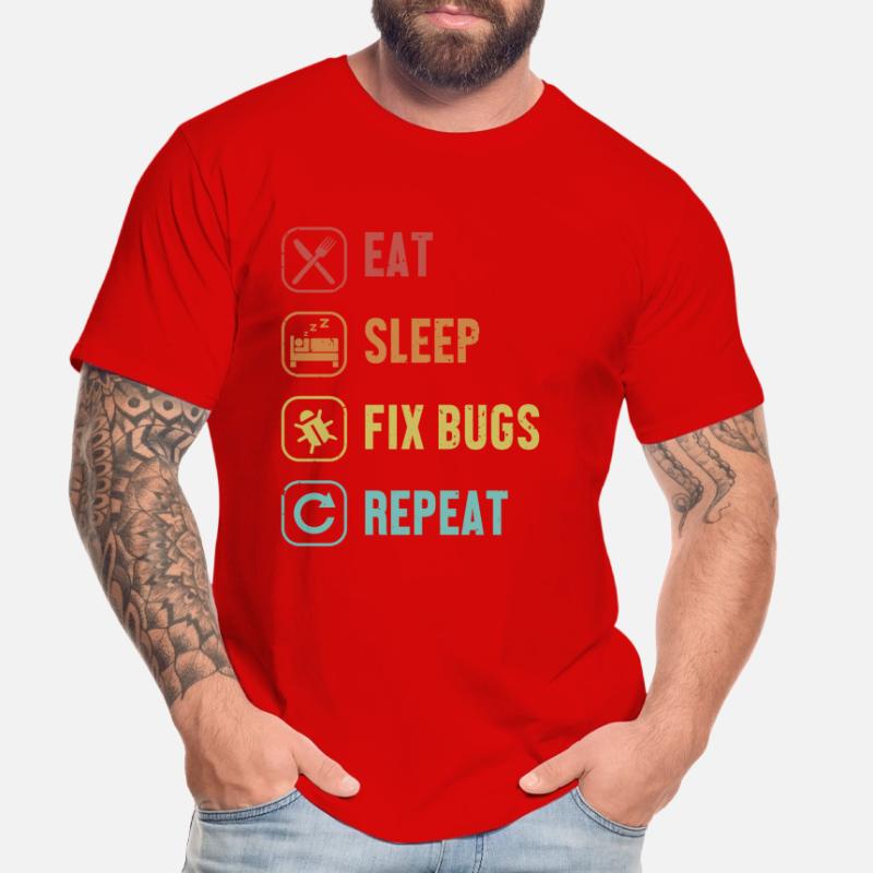 Eat Sleep Fix Bugs Repeat Developer Coder Männer Premium Bio T-Shirt