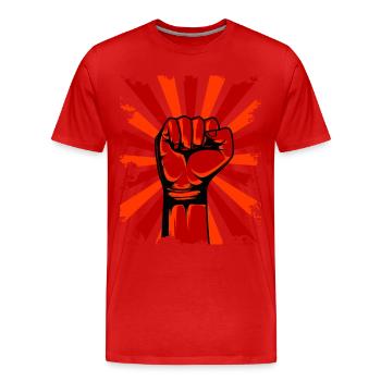 Faust Routes Solidarité Force Résistance - T-shirt bio Premium Homme - rouge - Devant - Damien (186cm)