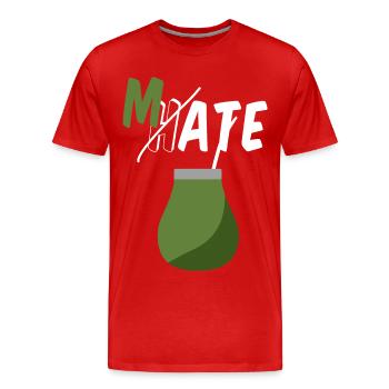 Ne haïssez pas, buvez du maté - T-shirt bio Premium Homme - rouge - Devant - Damien (186cm)