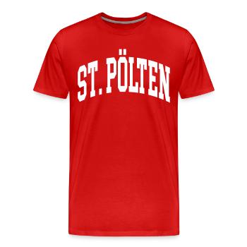 St. Pölten - Männer Premium Bio T-Shirt - Rot - Vorne - Damien (186cm)