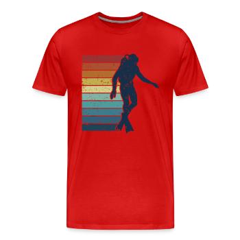 Taucherbrille Tauchermaske Taucherflossen Taucher - Männer Premium Bio T-Shirt - Rot - Vorne - Damien (186cm)