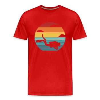 Diving mask Diving fins Goggles Diver - Men's Premium Organic T-Shirt - red - Front - Damien (186cm)