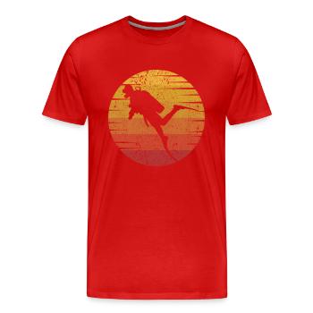 Taucherbrille Tauchermaske Taucherflossen Taucher - Männer Premium Bio T-Shirt - Rot - Vorne - Damien (186cm)