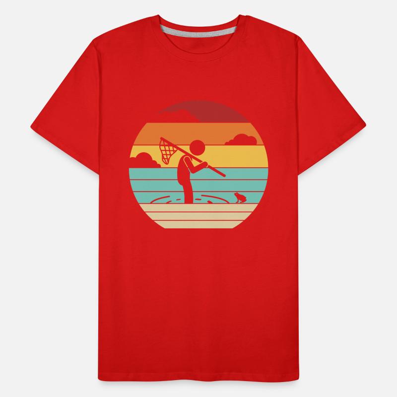 Retro Tadpole Tree Frog Toad Frog Catcher Men's Premium Organic T-Shirt