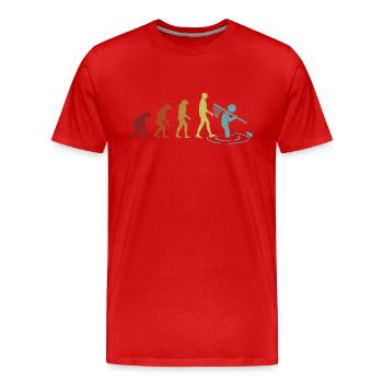 Frog Catching Evolution Kröte Kaulquappe Frosch - Männer Premium Bio T-Shirt - Rot - Vorne - Damien (186cm)