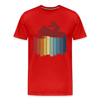 Retro Snowmobile Motorschlitten Schneemotorrad - Männer Premium Bio T-Shirt - Rot - Vorne - Damien (186cm)