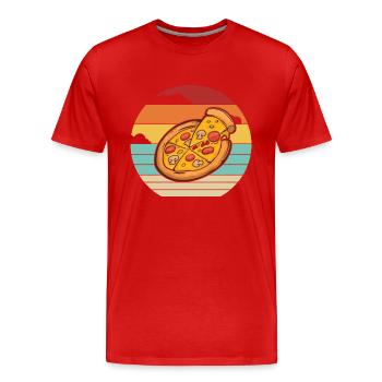 Retro pizza oven pizza pizza tray pizza lover - Men's Premium Organic T-Shirt - red - Front - Damien (186cm)
