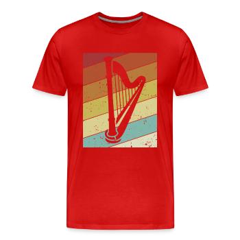 Retro concert harpe harpe musique harpe harpe harpe joueur - T-shirt bio Premium Homme - rouge - Devant - Damien (186cm)