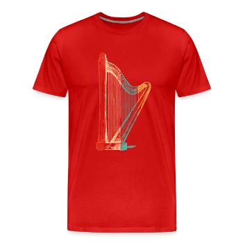 Retro concert harpe harpe musique harpe harpe harpe joueur - T-shirt bio Premium Homme - rouge - Devant - Damien (186cm)