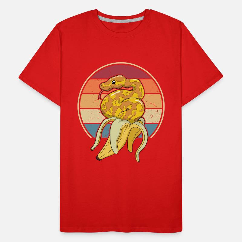 Retro Snake Scale Creepers Python Banana Men's Premium Organic T-Shirt