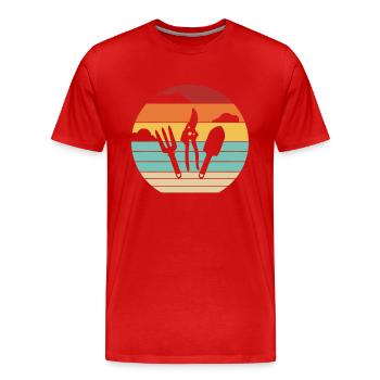 Retro allotment garden horticulture allotment garden - Men's Premium Organic T-Shirt - red - Front - Damien (186cm)