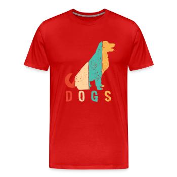 Retro Vierbeiner Wauwau Rüde Hundebesitzer Hund - Männer Premium Bio T-Shirt - Rot - Vorne - Damien (186cm)