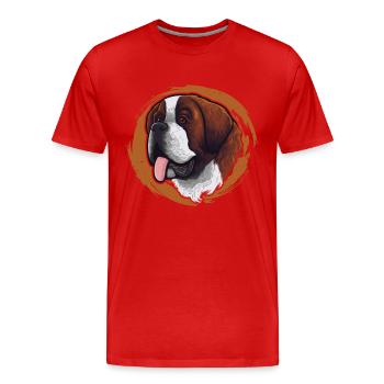 Rüde Vierbeiner Wauwau Hundebesitzer Bernhardiner - Männer Premium Bio T-Shirt - Rot - Vorne - Damien (186cm)