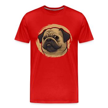 Pug Wauwau Vierbeiner Hundebesitzer Mops Hund - Männer Premium Bio T-Shirt - Rot - Vorne - Damien (186cm)