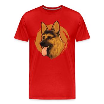 Wauwau Hund Vierbeiner Hundebesitzer Deutscher - Männer Premium Bio T-Shirt - Rot - Vorne - Damien (186cm)