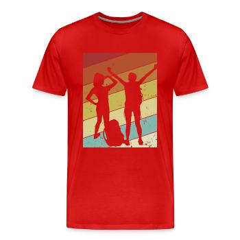 Randonnée en montagne Randonnées Randonnées - T-shirt bio Premium Homme - rouge - Devant - Damien (186cm)