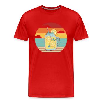 Retro Lemonade Seller Lemonade Lovers - Men's Premium Organic T-Shirt - red - Front - Damien (186cm)
