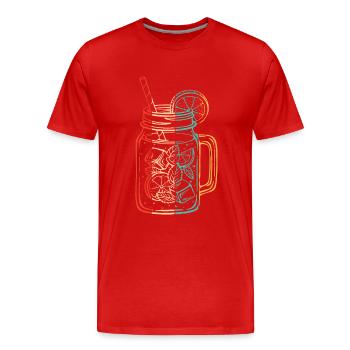 Retro Lemonade Lemonade Seller - Men's Premium Organic T-Shirt - red - Front - Damien (186cm)