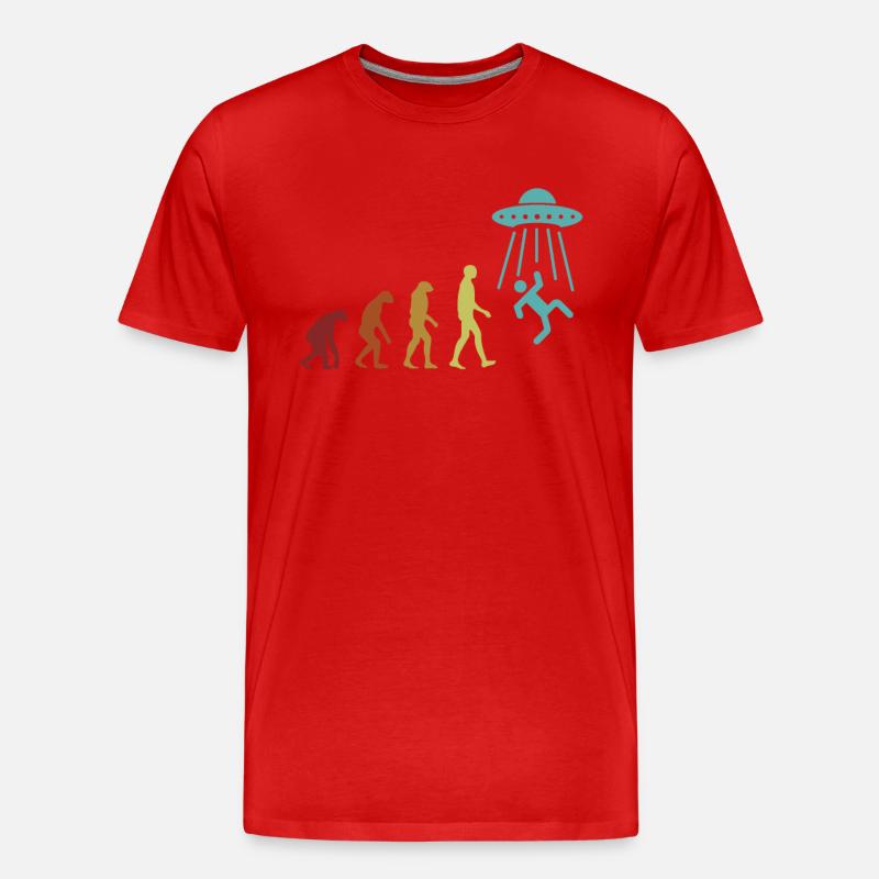 Alien Evolution Außerirdischer Ufo Conspiracy - Männer Premium Bio T-Shirt - Rot