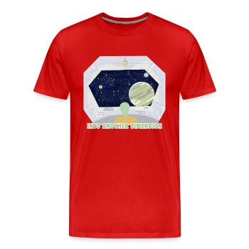 Dans une autre dimension extraterrestre OVNI - T-shirt bio Premium Homme - rouge - Devant - Damien (186cm)
