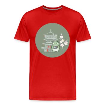 Têtard Rainette Crapaud Grenouille Reproductrice - T-shirt bio Premium Homme - rouge - Devant - Damien (186cm)