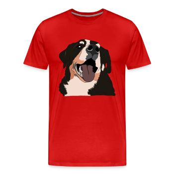 Rüde Vierbeiner Wauwau Hundebesitzer Bernhardiner - Männer Premium Bio T-Shirt - Rot - Vorne - Damien (186cm)