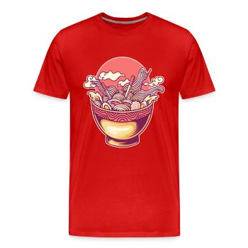 Bol Miso Shoyu Lover Tonkotsu Ramen - T-shirt bio Premium Homme - rouge - Devant - Damien (186cm)