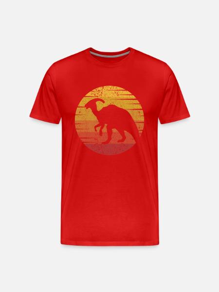 Retro Parasaurolophini Dinosaur Lover - Men's Premium Organic T-Shirt - red